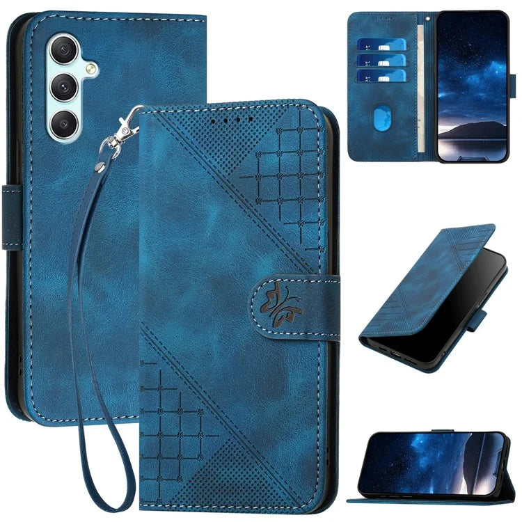 YX0080 For Samsung Galaxy A34 5G Case Butterfly Imprint Leather Wallet Phone Cover