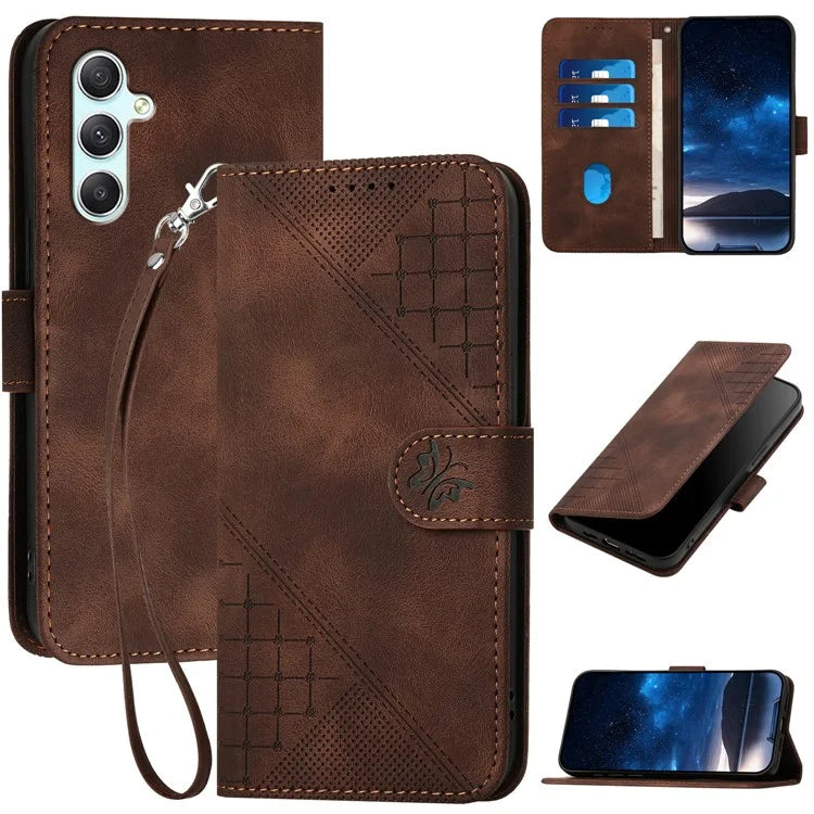 YX0080 For Samsung Galaxy A34 5G Case Butterfly Imprint Leather Wallet Phone Cover