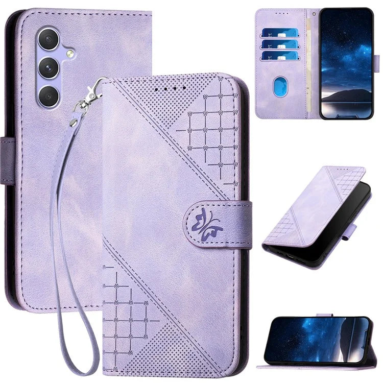 YX0080 For Samsung Galaxy A54 5G Case Butterfly Imprint Leather Wallet Phone Cover