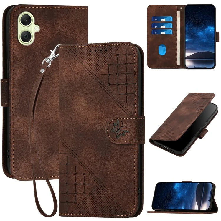 YX0080 For Samsung Galaxy A06 Case Butterfly Imprint Leather Wallet Phone Cover