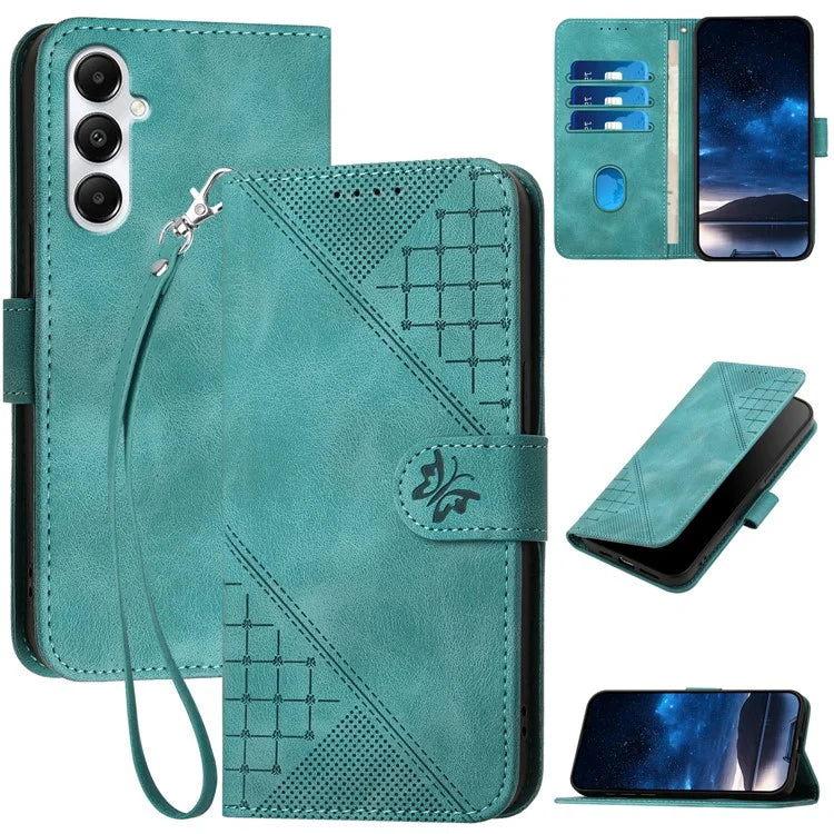 YX0080 For Samsung Galaxy A16 5G Case Butterfly Imprint Leather Wallet Phone Cover