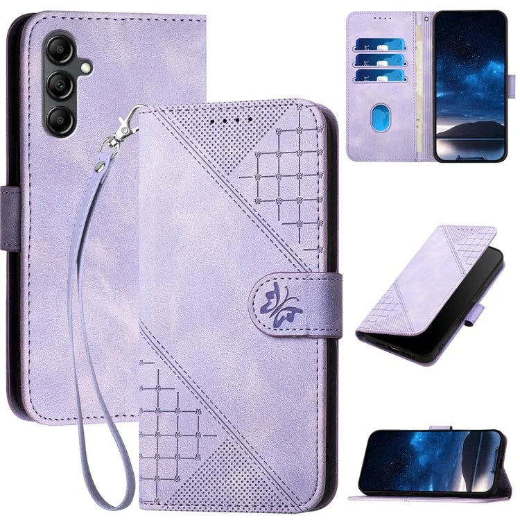 YX0080 For Samsung Galaxy A15 4G / 5G Case Butterfly Imprint Leather Wallet Phone Cover