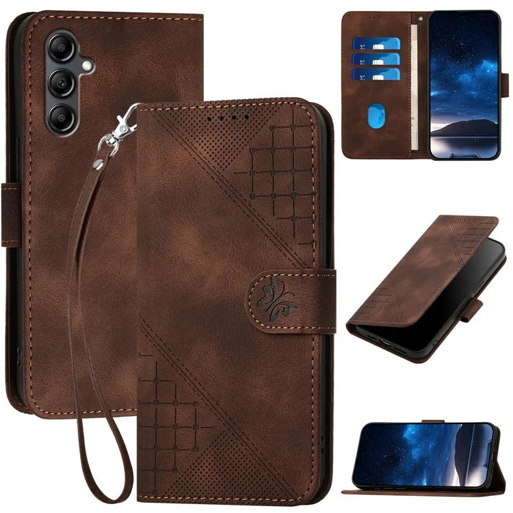YX0080 For Samsung Galaxy A15 4G / 5G Case Butterfly Imprint Leather Wallet Phone Cover