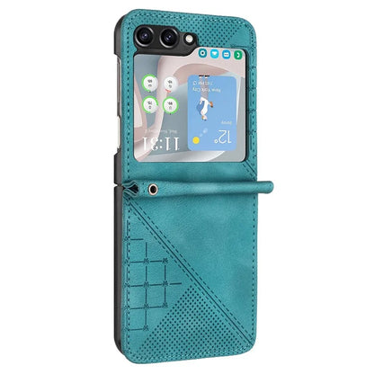 YX0080 For Samsung Galaxy Z Flip5 5G Case Imprint PU Leather Phone Cover