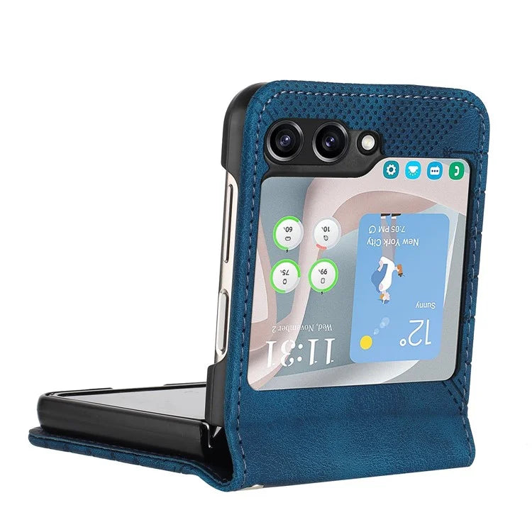 YX0080 For Samsung Galaxy Z Flip5 5G Case Imprint PU Leather Phone Cover