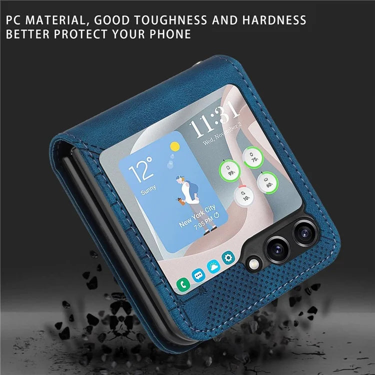 YX0080 For Samsung Galaxy Z Flip5 5G Case Imprint PU Leather Phone Cover