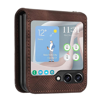 YX0080 For Samsung Galaxy Z Flip5 5G Case Imprint PU Leather Phone Cover