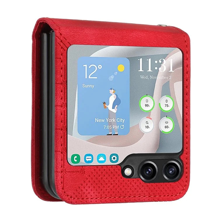 YX0080 For Samsung Galaxy Z Flip5 5G Case Imprint PU Leather Phone Cover