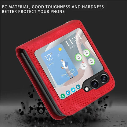 YX0080 For Samsung Galaxy Z Flip5 5G Case Imprint PU Leather Phone Cover