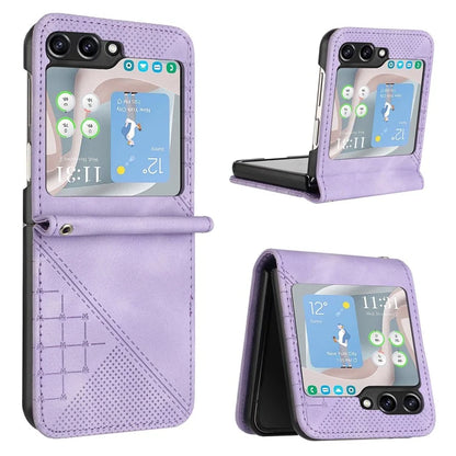YX0080 For Samsung Galaxy Z Flip5 5G Case Imprint PU Leather Phone Cover