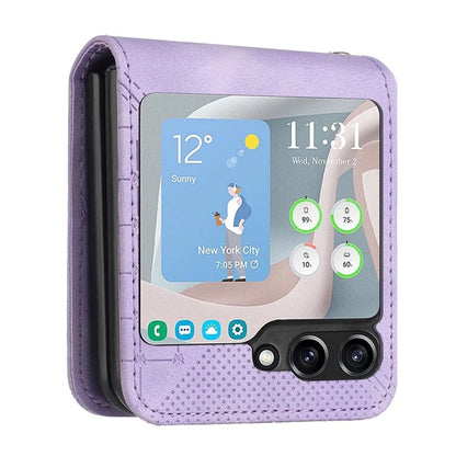 YX0080 For Samsung Galaxy Z Flip5 5G Case Imprint PU Leather Phone Cover