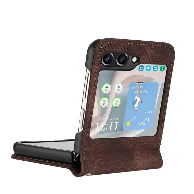 YX0080 For Samsung Galaxy Z Flip6 5G Case Imprint PU Leather Phone Cover