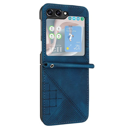 YX0080 For Samsung Galaxy Z Flip6 5G Case Imprint PU Leather Phone Cover