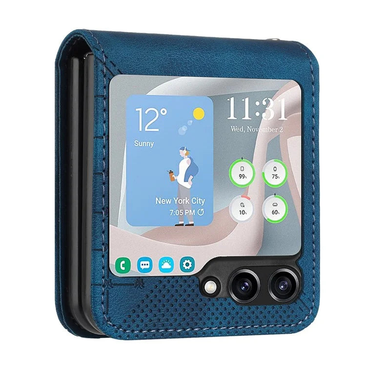 YX0080 For Samsung Galaxy Z Flip6 5G Case Imprint PU Leather Phone Cover