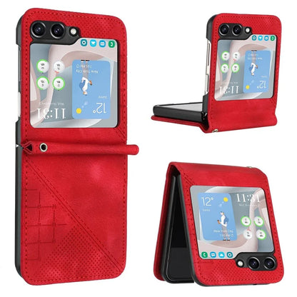 YX0080 For Samsung Galaxy Z Flip6 5G Case Imprint PU Leather Phone Cover