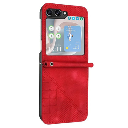 YX0080 For Samsung Galaxy Z Flip6 5G Case Imprint PU Leather Phone Cover