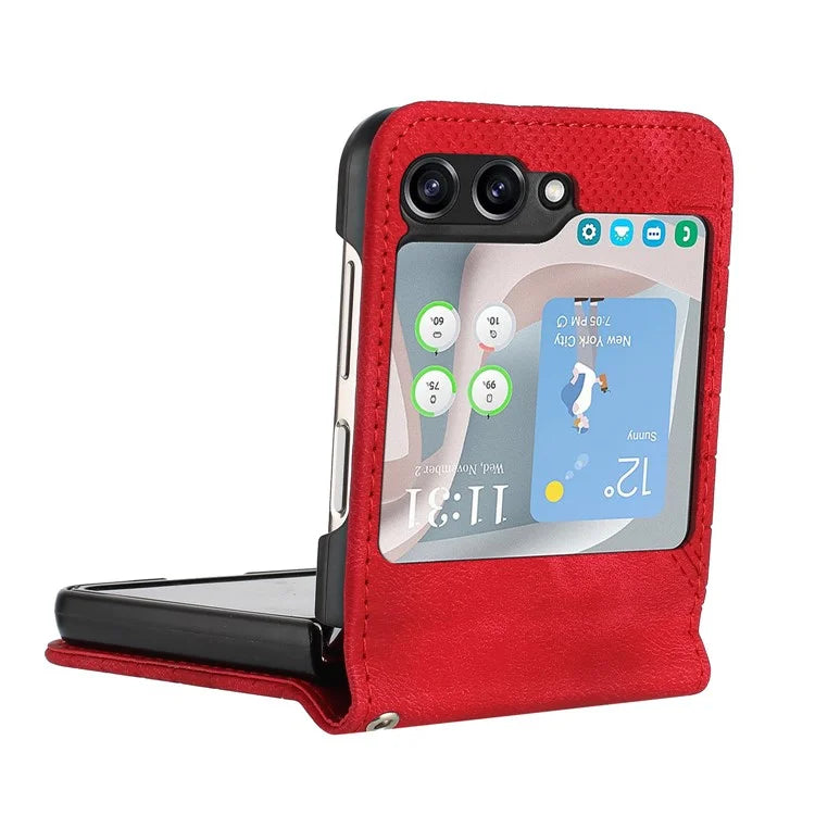 YX0080 For Samsung Galaxy Z Flip6 5G Case Imprint PU Leather Phone Cover