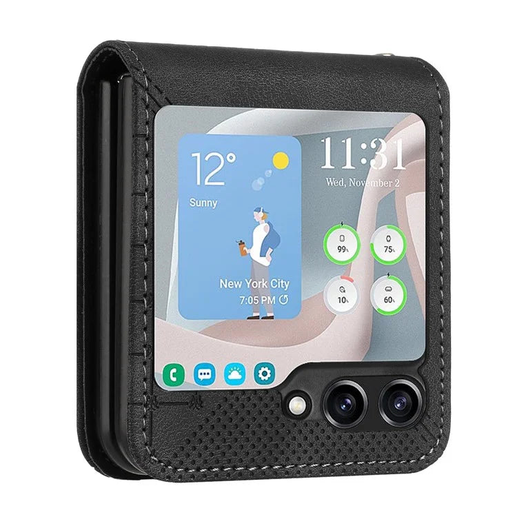 YX0080 For Samsung Galaxy Z Flip6 5G Case Imprint PU Leather Phone Cover