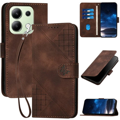 YX0080 For Xiaomi Redmi Note 13 4G Case Butterfly Imprint Leather Wallet Phone Cover
