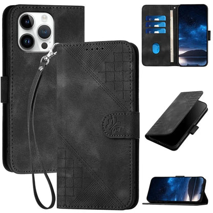 YX0080 For iPhone 16 Pro Max Case Butterfly Imprint Leather Wallet Phone Cover