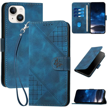 YX0080 For iPhone 15 Case Butterfly Imprint Leather Wallet Phone Cover