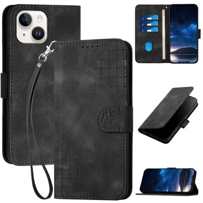 YX0080 For iPhone 15 Case Butterfly Imprint Leather Wallet Phone Cover