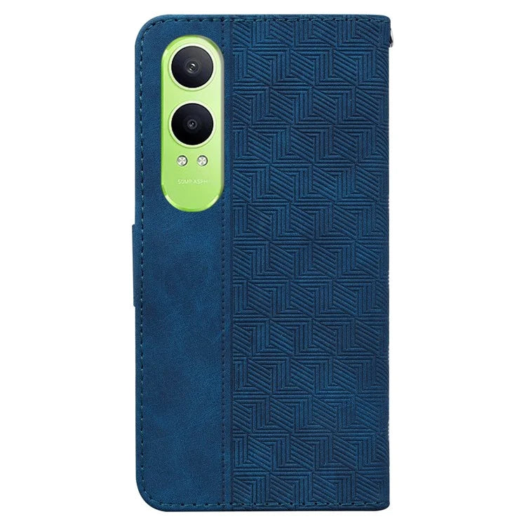 For OnePlus Nord CE4 Lite 5G Case Geometry Pattern Leather Wallet Phone Cover