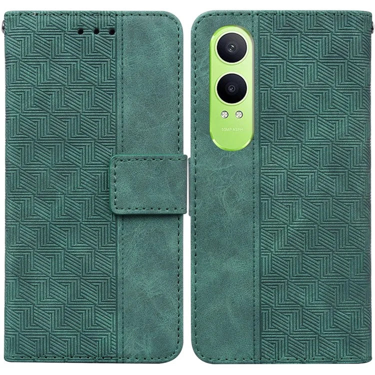 For OnePlus Nord CE4 Lite 5G Case Geometry Pattern Leather Wallet Phone Cover