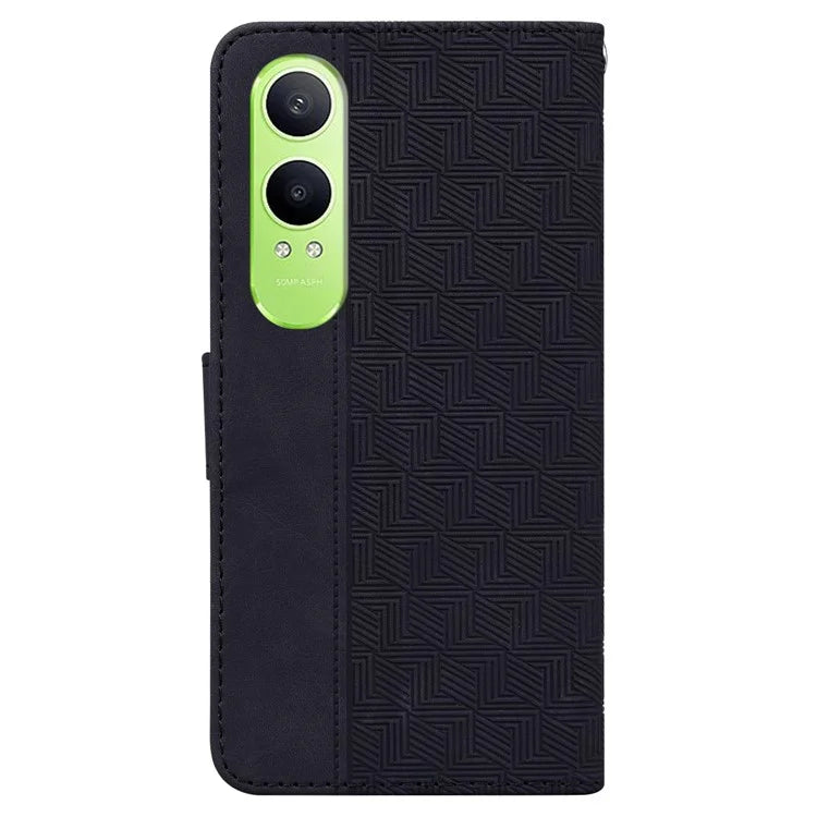For OnePlus Nord CE4 Lite 5G Case Geometry Pattern Leather Wallet Phone Cover