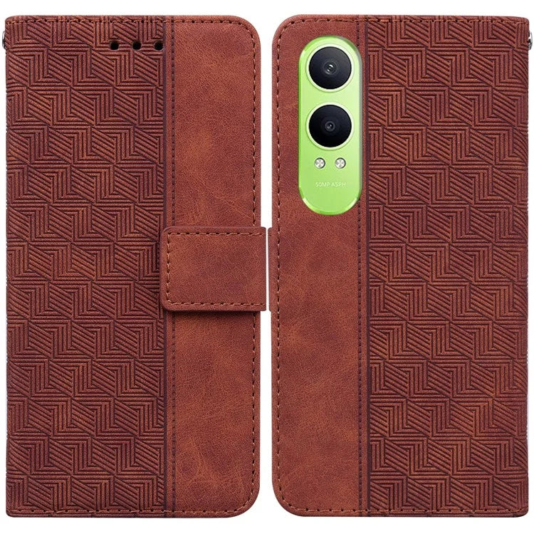 For OnePlus Nord CE4 Lite 5G Case Geometry Pattern Leather Wallet Phone Cover