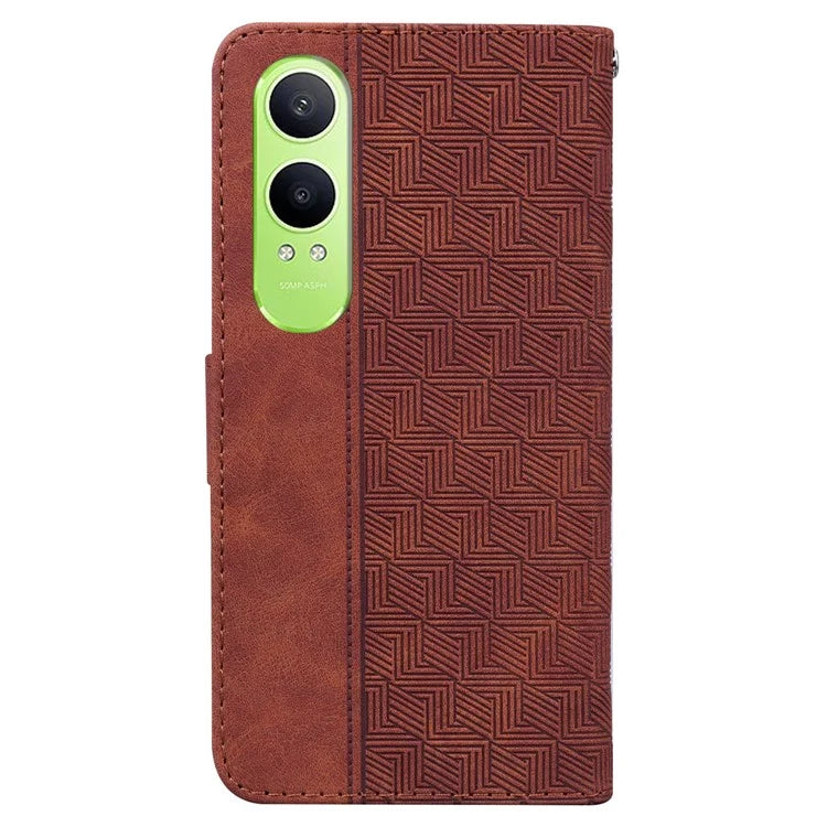 For OnePlus Nord CE4 Lite 5G Case Geometry Pattern Leather Wallet Phone Cover