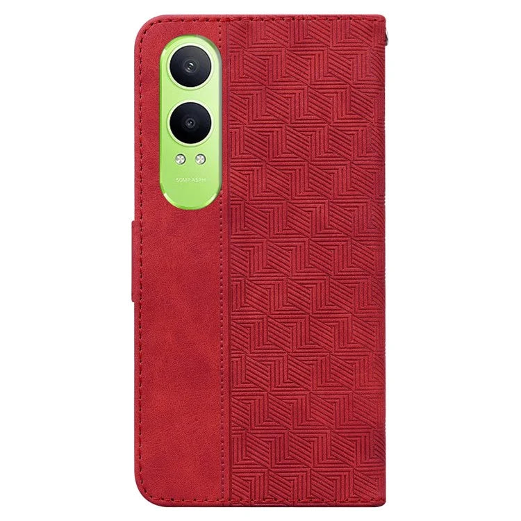 For OnePlus Nord CE4 Lite 5G Case Geometry Pattern Leather Wallet Phone Cover