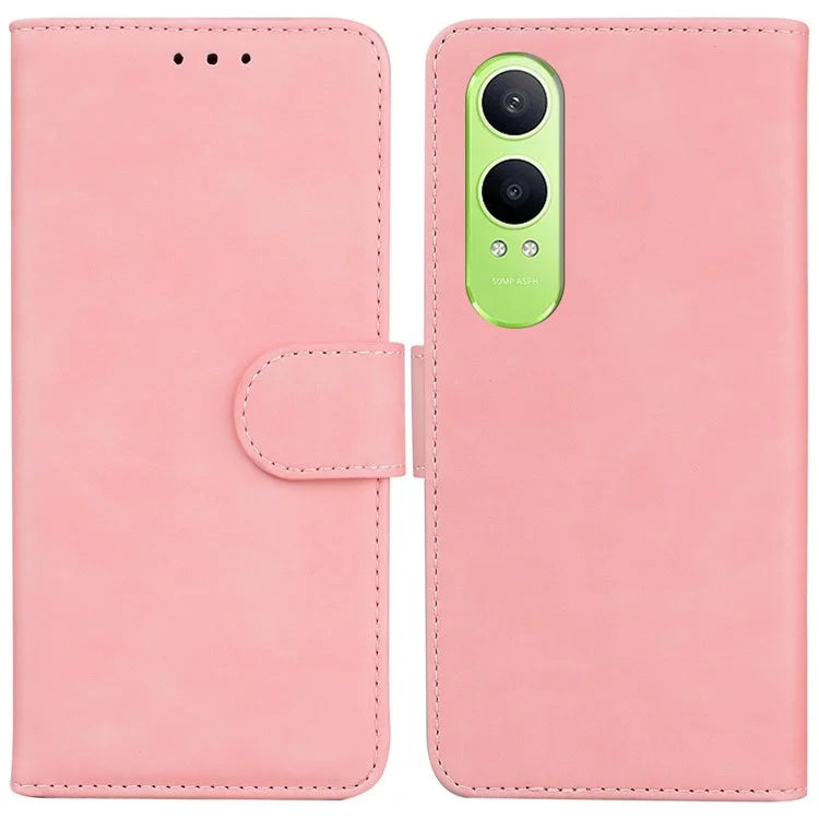 For OnePlus Nord CE4 Lite 5G Case Solid Color Leather Wallet Phone Cover