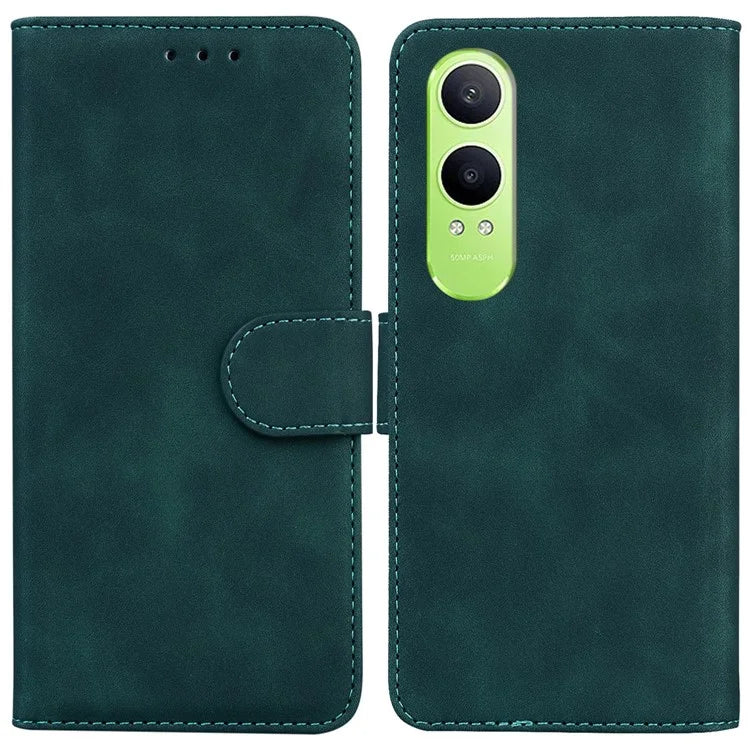 For OnePlus Nord CE4 Lite 5G Case Solid Color Leather Wallet Phone Cover