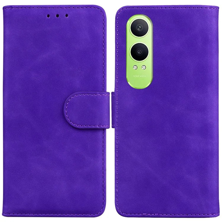 For OnePlus Nord CE4 Lite 5G Case Solid Color Leather Wallet Phone Cover