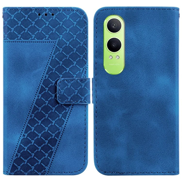 For OnePlus Nord CE4 Lite 5G Stand Case 7-Shaped Pattern Imprint Leather Phone Cover