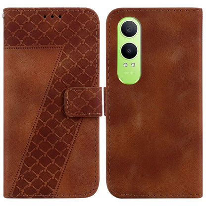 For OnePlus Nord CE4 Lite 5G Stand Case 7-Shaped Pattern Imprint Leather Phone Cover