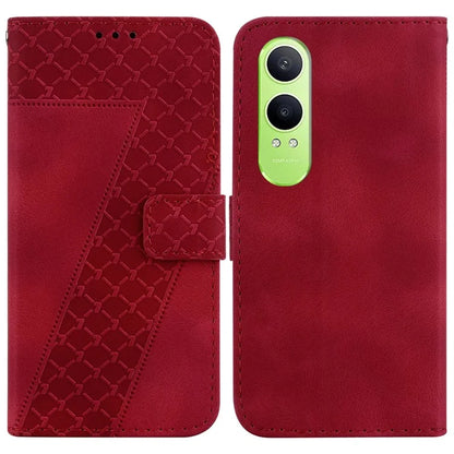 For OnePlus Nord CE4 Lite 5G Stand Case 7-Shaped Pattern Imprint Leather Phone Cover