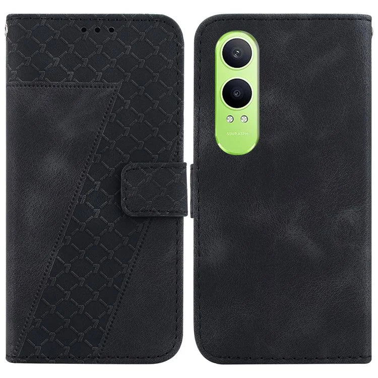 For OnePlus Nord CE4 Lite 5G Stand Case 7-Shaped Pattern Imprint Leather Phone Cover
