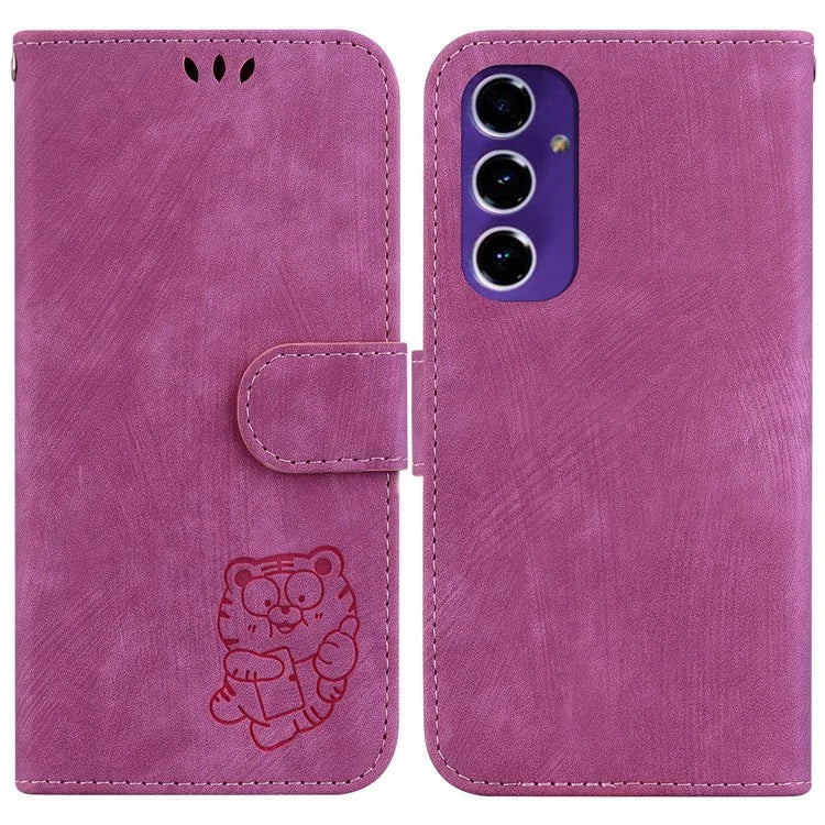 For Samsung Galaxy A16 5G Wallet Case Tiger Imprint Leather Shockproof Phone Cover