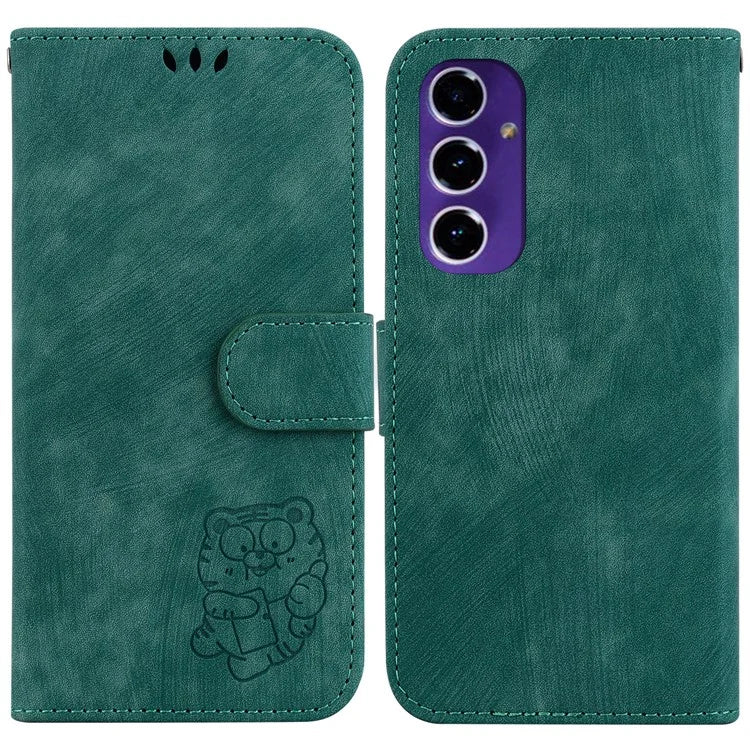For Samsung Galaxy A16 5G Wallet Case Tiger Imprint Leather Shockproof Phone Cover