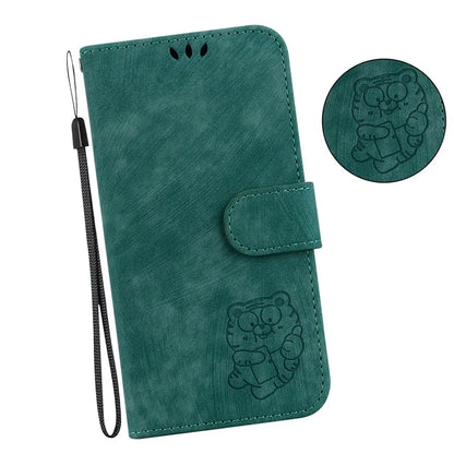For Samsung Galaxy A16 5G Wallet Case Tiger Imprint Leather Shockproof Phone Cover