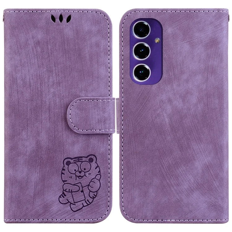 For Samsung Galaxy A16 5G Wallet Case Tiger Imprint Leather Shockproof Phone Cover