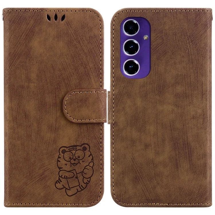 For Samsung Galaxy A16 5G Wallet Case Tiger Imprint Leather Shockproof Phone Cover
