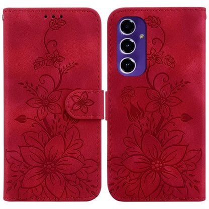 For Samsung Galaxy A16 5G Case Lily Flower Imprint Leather Phone Cover with Stand