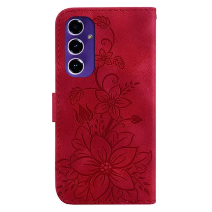 For Samsung Galaxy A16 5G Case Lily Flower Imprint Leather Phone Cover with Stand