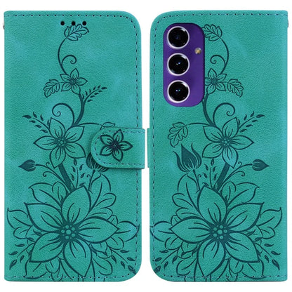 For Samsung Galaxy A16 5G Case Lily Flower Imprint Leather Phone Cover with Stand