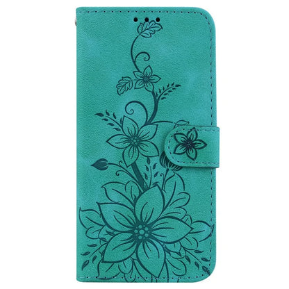For Samsung Galaxy A16 5G Case Lily Flower Imprint Leather Phone Cover with Stand