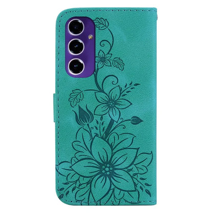 For Samsung Galaxy A16 5G Case Lily Flower Imprint Leather Phone Cover with Stand