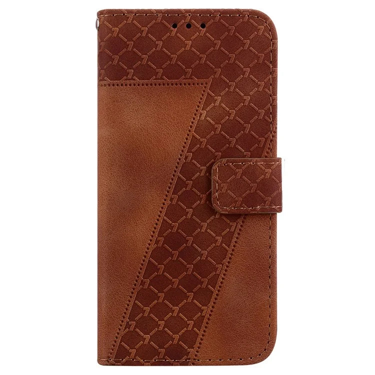 For Samsung Galaxy A16 5G Stand Case 7-Shaped Pattern Imprint Leather Phone Cover